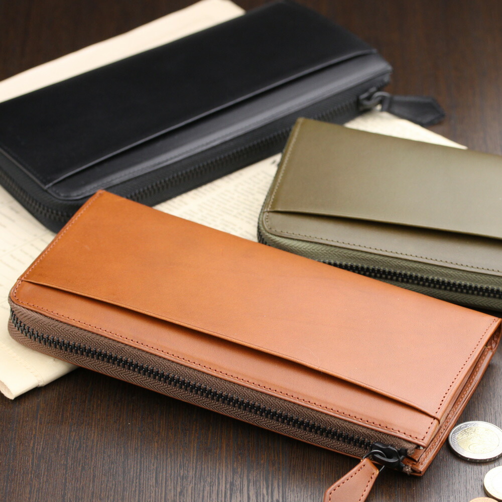 楽天市場】イタリアンレザー 植物タンニンなめし革のLファスナー長財布