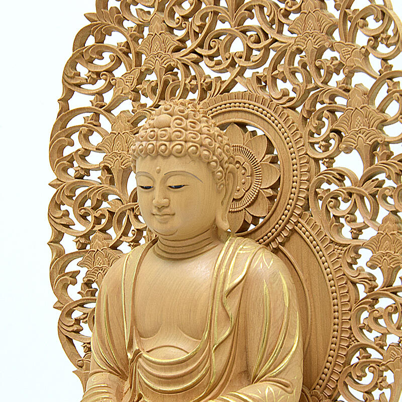 楽天市場】【仏像】木製仏像「釈迦如来」3寸サイズ（高さ32cm）香木材