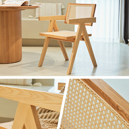 楽天市場】【レビュー特典】ダイニングチェア ラタンチェア 天然木