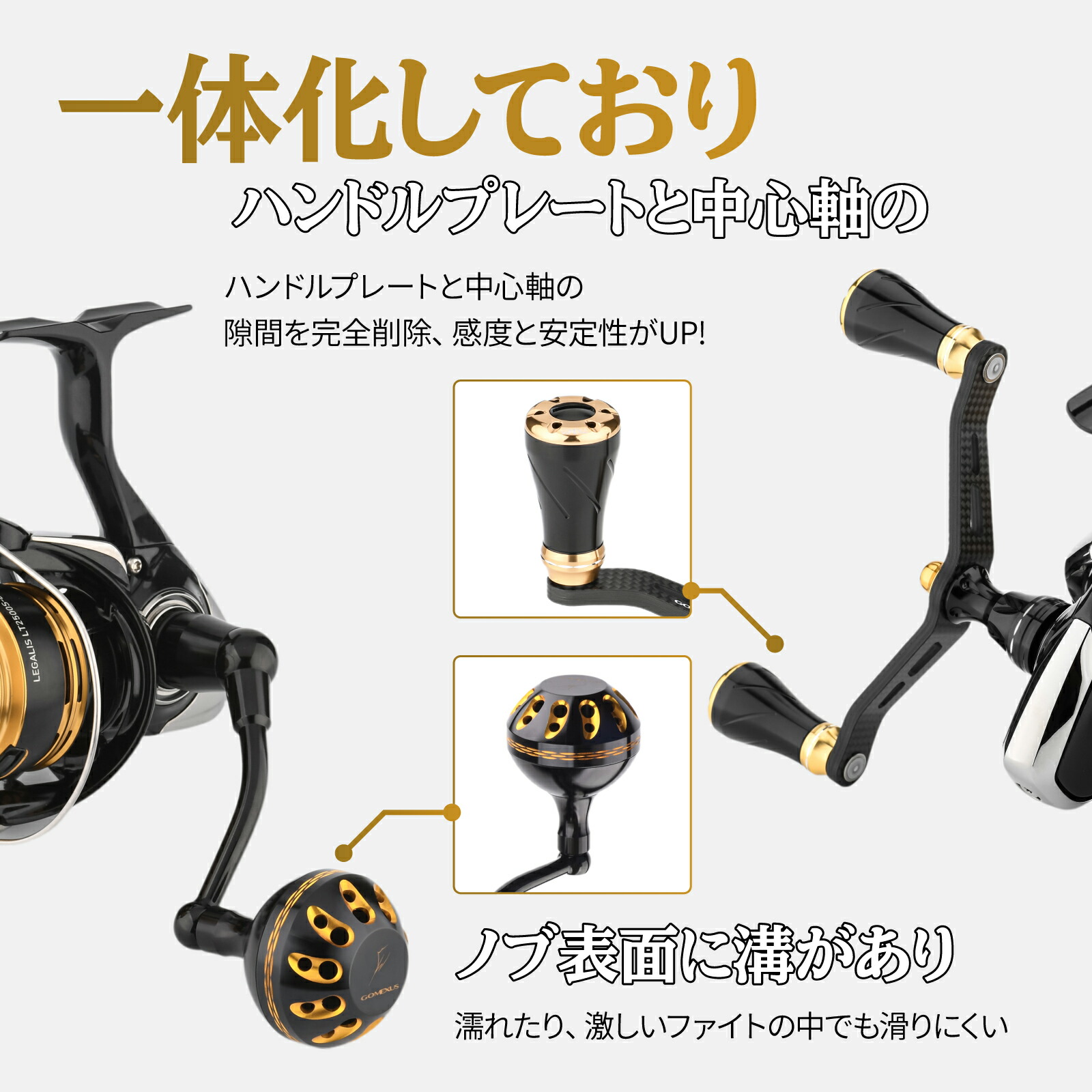 楽天市場】【送料無料】ゴメクサス リールハンドル カーボン製