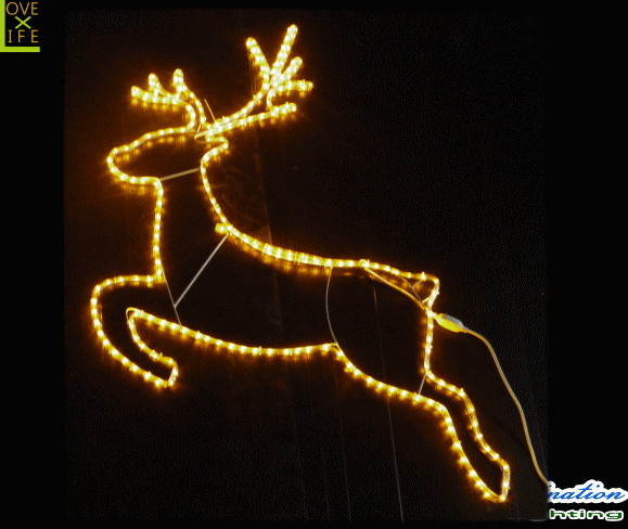 楽天市場】【イルミネーション】ホッピングトナカイ【ゴールド