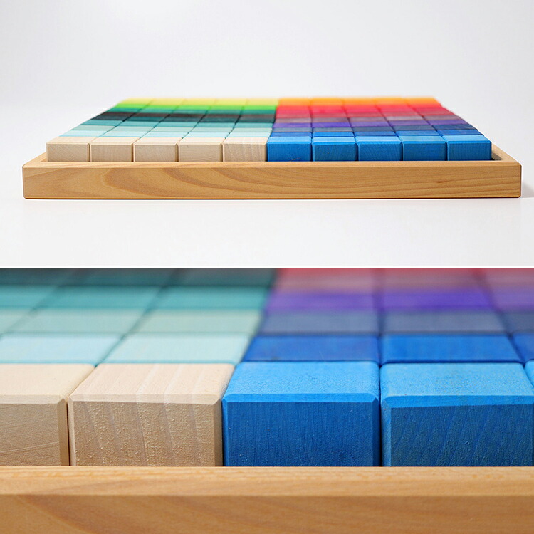 楽天市場】グリムス にじのキューブ・大 100ピース GM42260 積み木