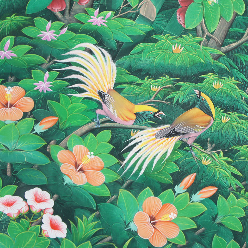 楽天市場】【送料無料！】バリ絵画・特大熱帯花鳥・ハイクラス（PA-006
