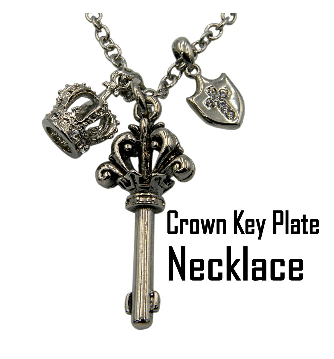 楽天市場】鍵 ネックレス キー 王冠 プレート ロックファッション