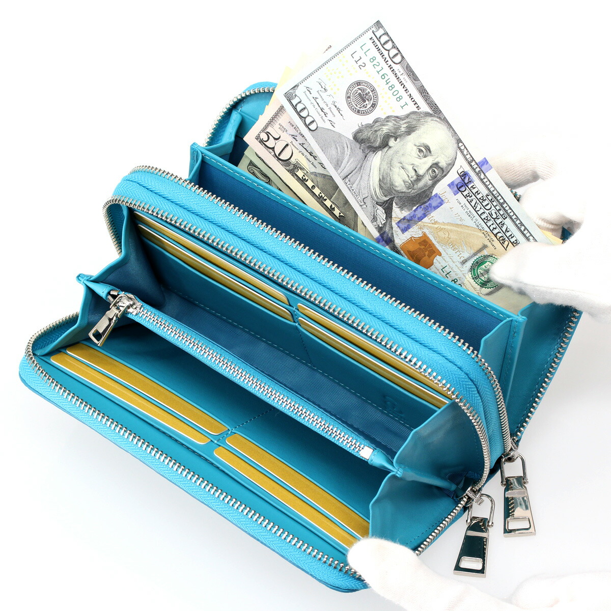 楽天市場】エイ革 長財布 ダブルラウンドファスナー スティングレイ