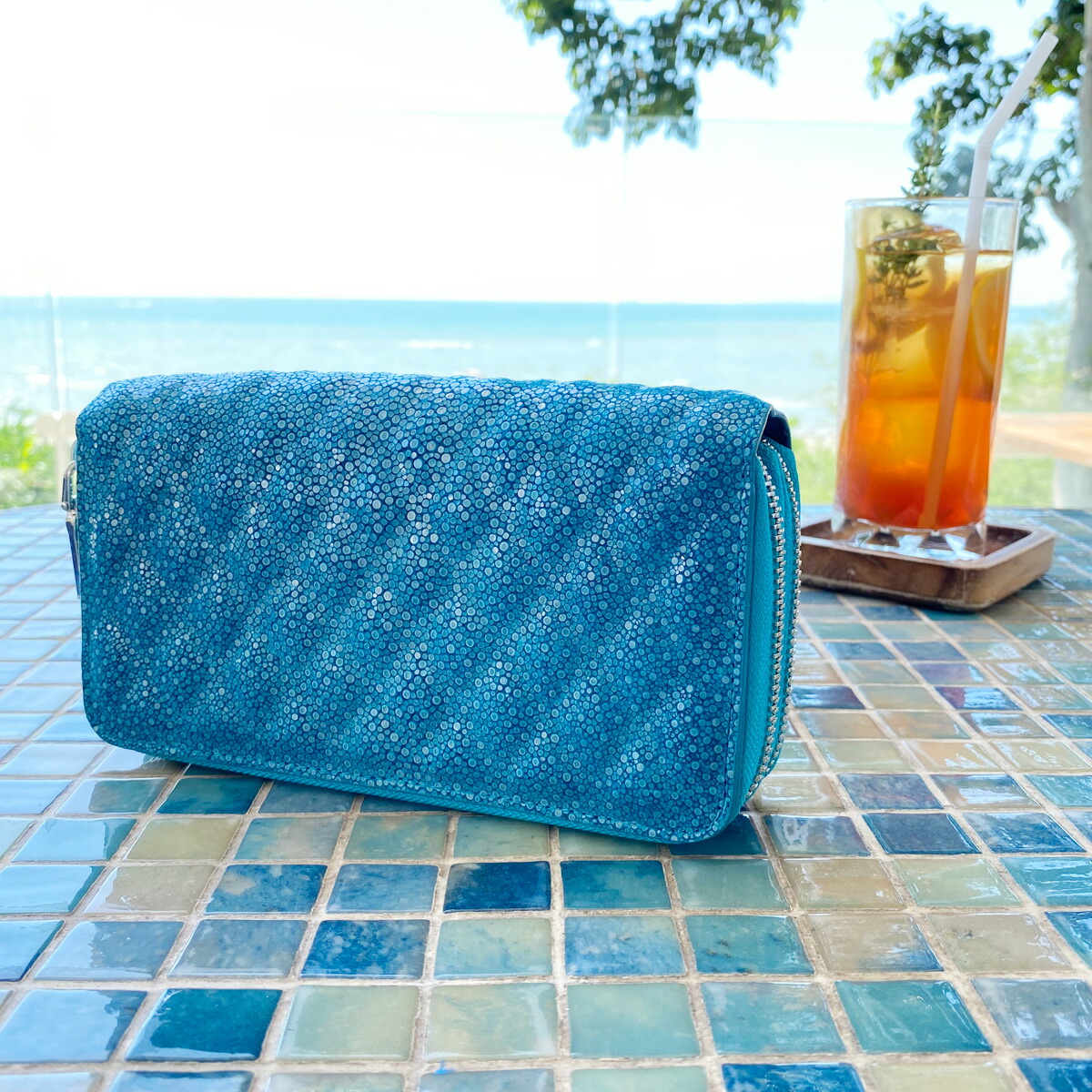 楽天市場】エイ革 長財布 ダブルラウンドファスナー スティングレイ