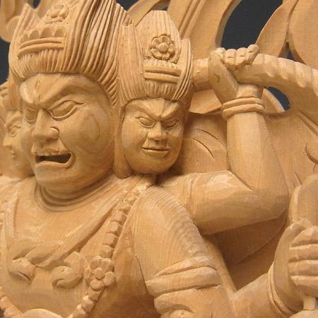 楽天市場】木彫り 仏像 三面大黒天像 忿怒形 坐像 高さ32cm 桧製