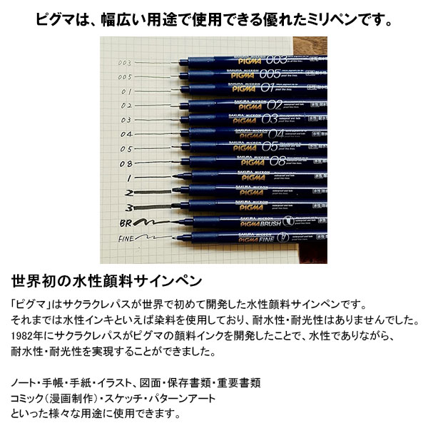 楽天市場】サクラクレパス ピグマ 0.1mm セピア ESDK01#117 サインペン