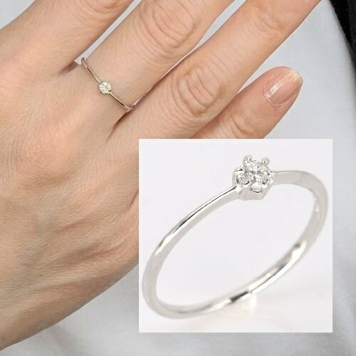 楽天市場】【値下げしました。】【シンプルリング】 一粒ダイヤリング