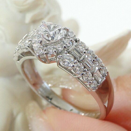 楽天市場】Pt900【1.00ctUP】ハート バケット ダイヤモンド リング