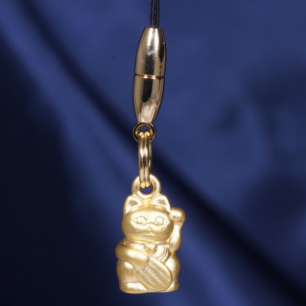楽天市場】K24 招き猫 ストラップ 金工作家「光則」監修デザイン 純金