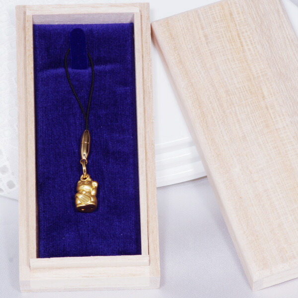 楽天市場】K24 招き猫 ストラップ 金工作家「光則」監修デザイン 純金