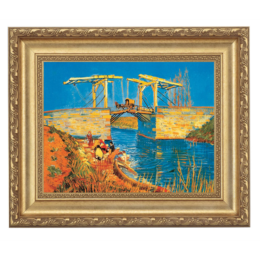 楽天市場】ゴッホ「アルルの跳ね橋 馬車」 4号サイズ 立体複製名画