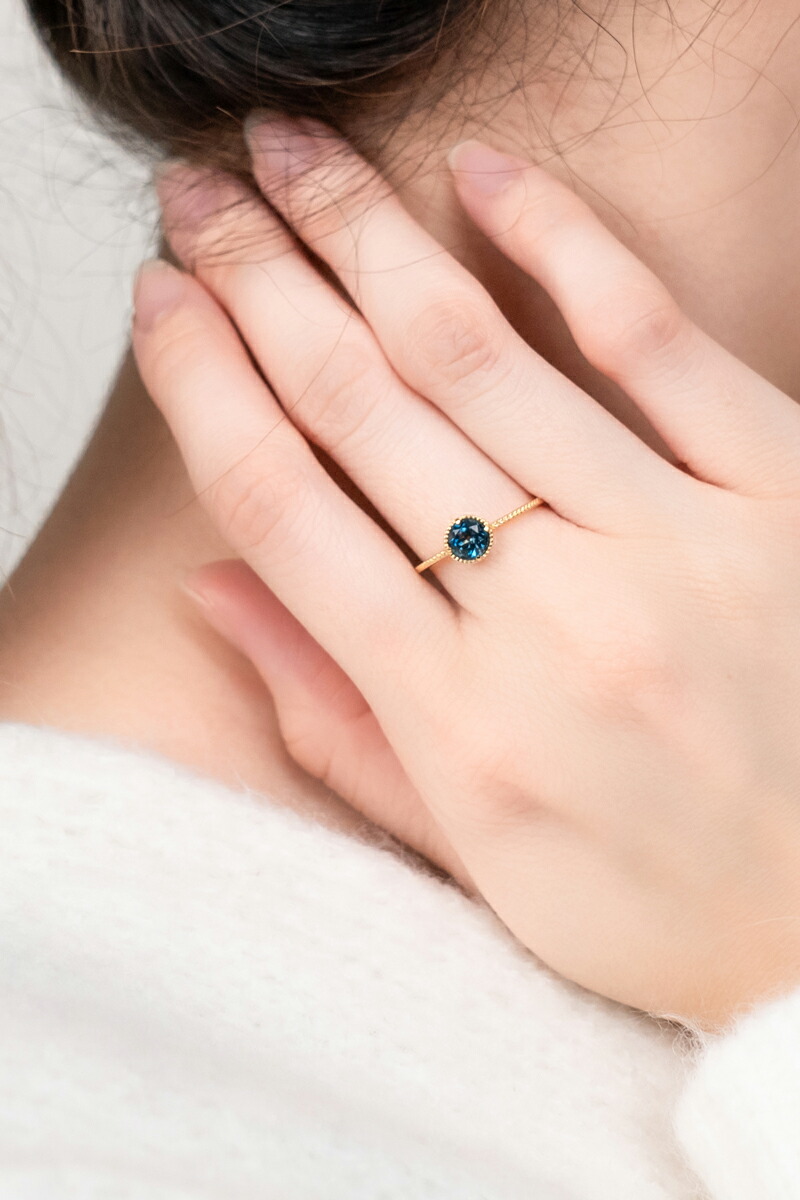 楽天市場】【受注生産】K18 ロンドンブルートパーズ リング シンプル