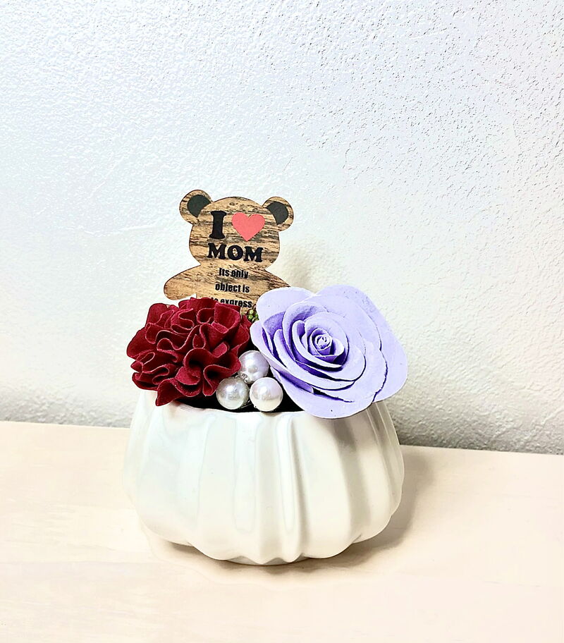 楽天市場】クレイフラワー ギフト カーネーションアレンジ 赤 ピンク