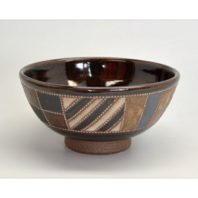 楽天市場】向山文也作 益子焼 茶碗 釉彩境紋 幾何学文様 モダン 各色