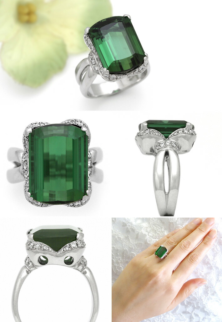 楽天市場】プラチナグリーントルマリン リングサイズ11号 サイズ変更可