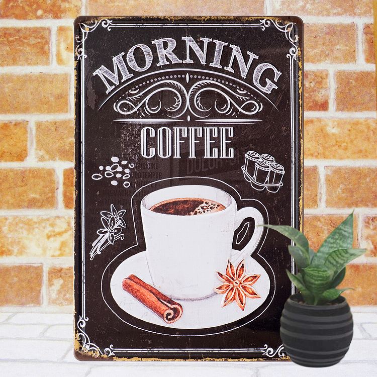 楽天市場】アートパネル コーヒー ブリキ看板e カフェ風 モーニング