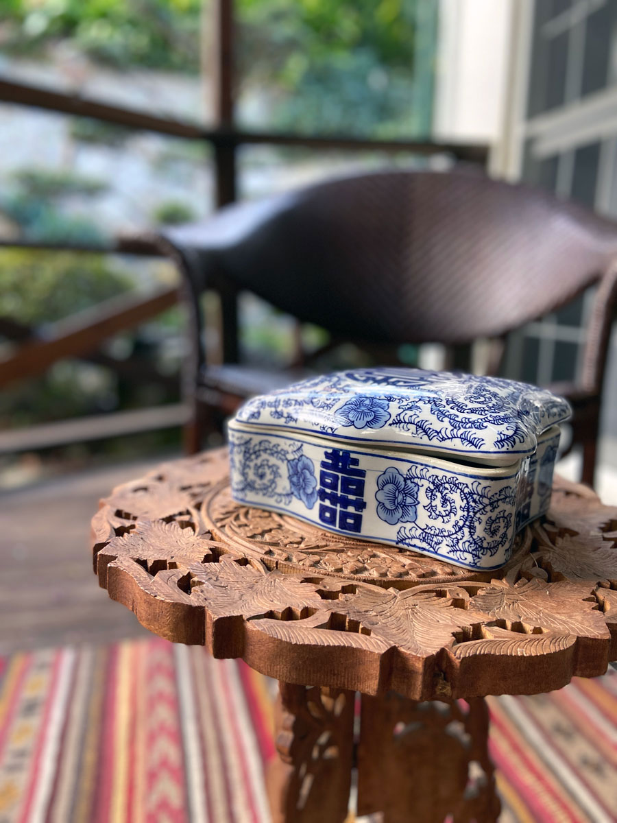 楽天市場】シノワズリ 陶箱 ダブルハピネス 寿紋 Blue & White 囍 双喜