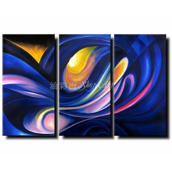 楽天市場】モダン インテリア アートパネル/3パネルSET『青いぐるぐる