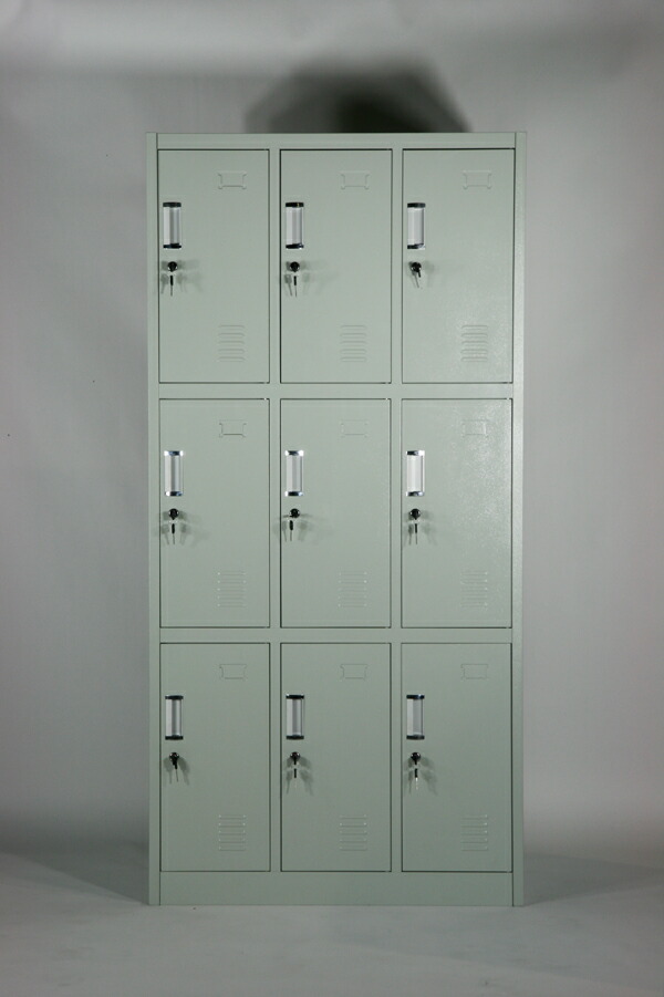 楽天市場】送料無料 ロッカー おしゃれ スチールロッカー 9人用 グレー