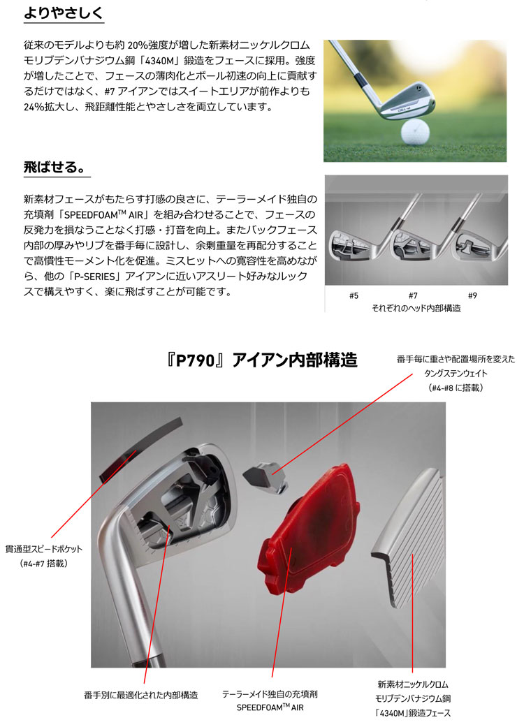 楽天市場】テーラーメイド P790 アイアン RAUNE IRON i75 / i90 / i105