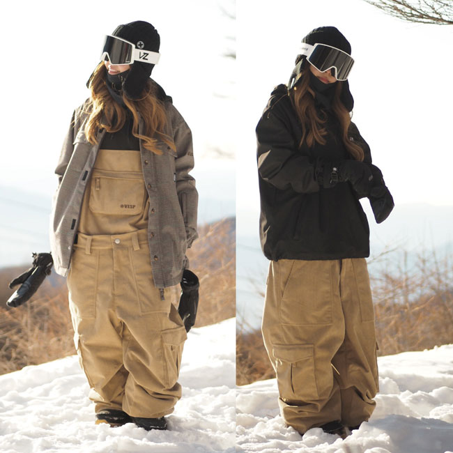 楽天市場】べスプ ビブパンツ VESP Twoway Corduroy Wide Jogger Bib