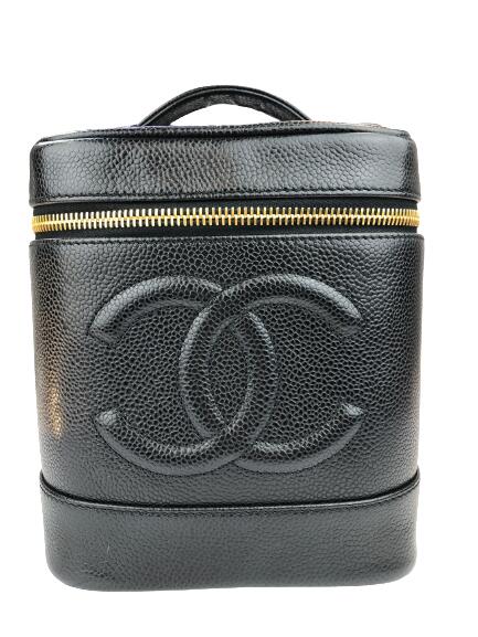 楽天市場】CHANEL キャビアスキン バニティ 化粧ポーチ ブラック