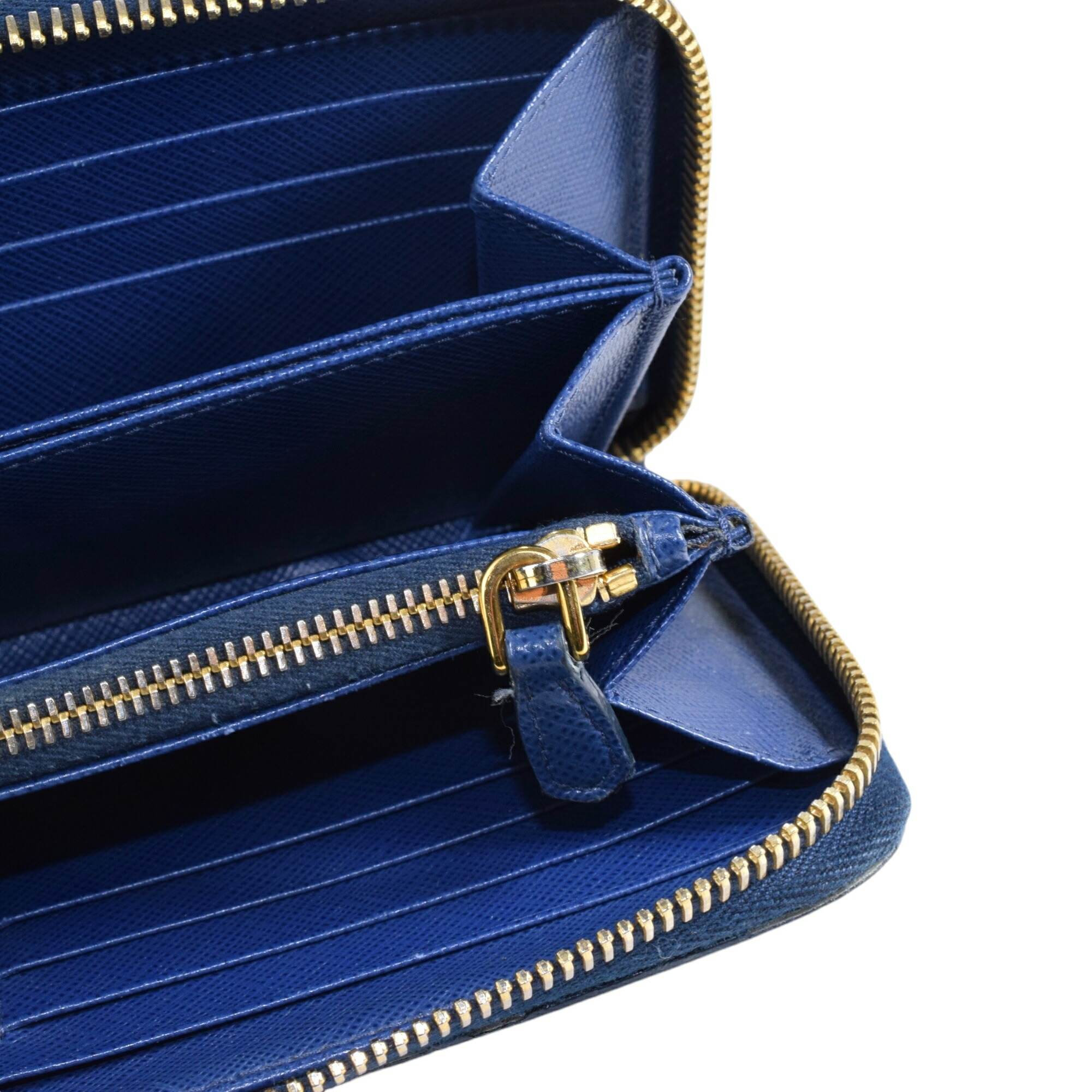 楽天市場】PRADA プラダ ラウンドファスナー長財布 ブルー系 【中古