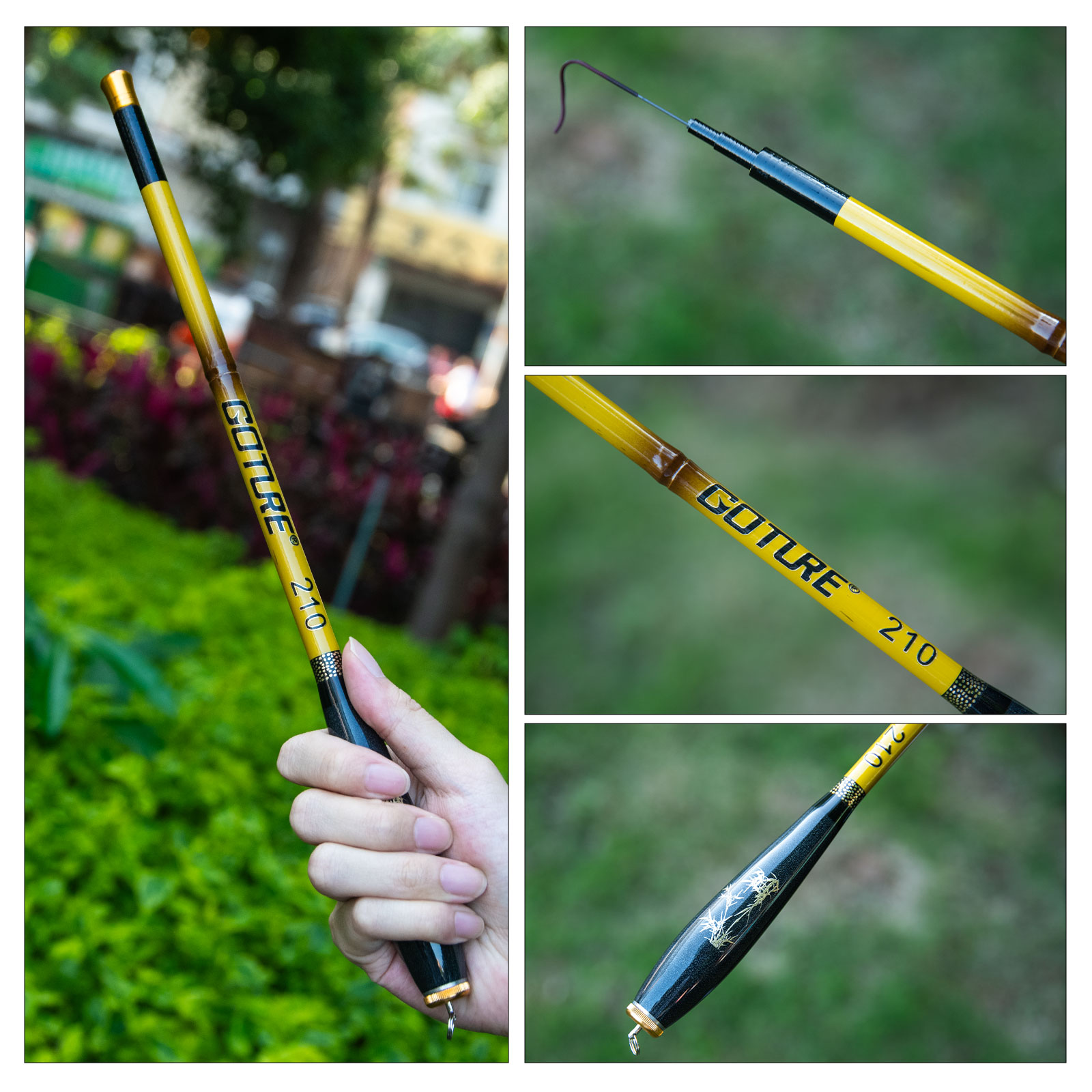 楽天市場】Goture 渓流竿 コンパクト 延べ竿 万能竿 1.4m/1.8m/2.1m