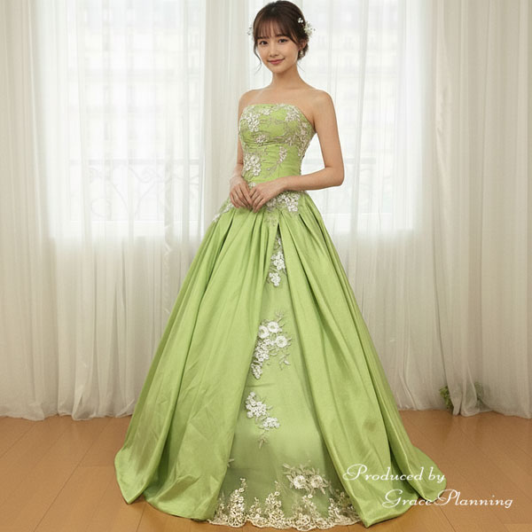 楽天市場】P10倍☆カラードレス 演奏会用ドレス 花柄刺繍 Aライン