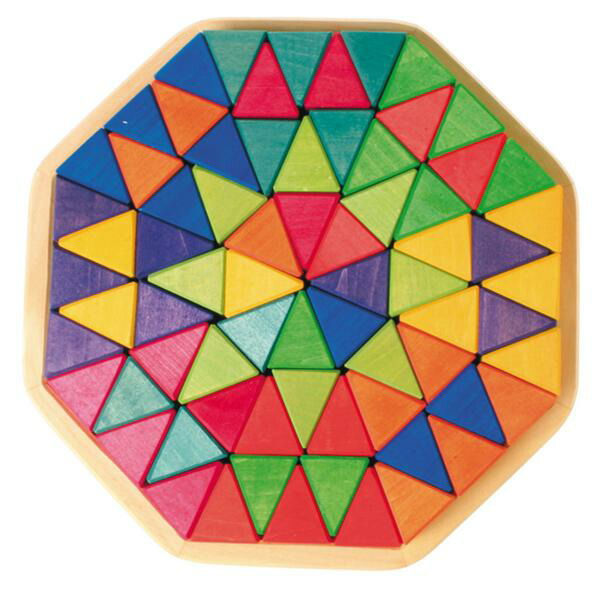 楽天市場】グリムス 木のおもちゃ にじのオクタゴン 大 72ピース
