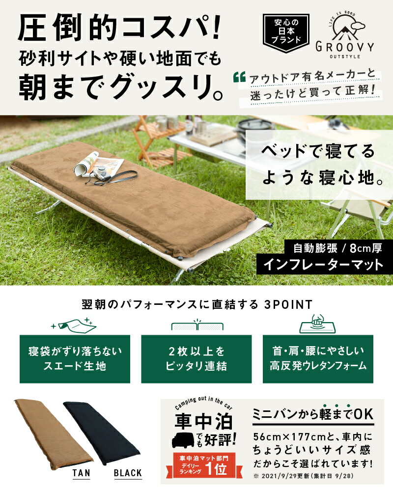 楽天市場】【 累計20000個販売 】車中泊 マット インフレーターマット