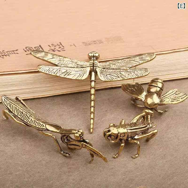 楽天市場】置物 ゴールド 真鍮製 カマキリ クリケット ハチ トンボ