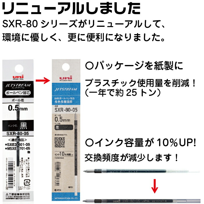 楽天市場】[リニューアル版] ジェットストリーム 替え芯 多色多機能用