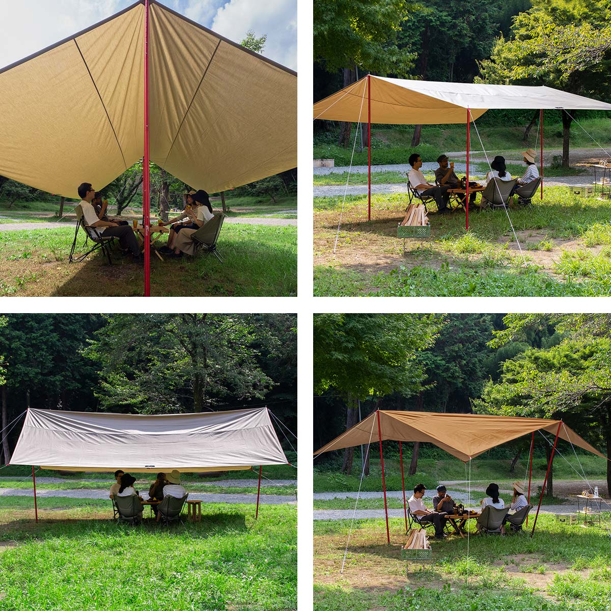 楽天市場】タープ テント 435 x 500cm タープテント レクタタープ T/C