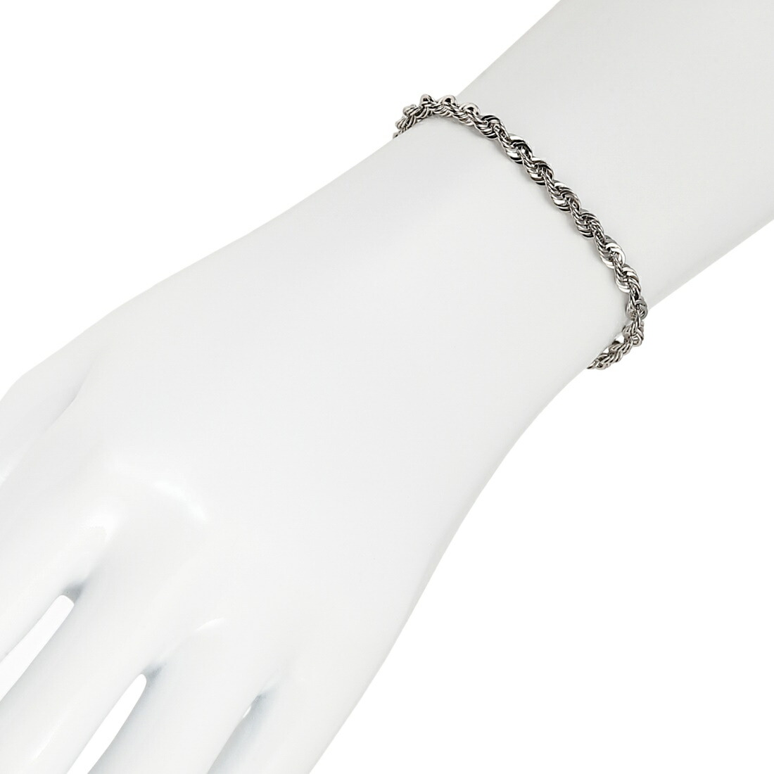 楽天市場】プラチナ ブレスレット パイプロープ チェーン 18cm 幅3.9mm