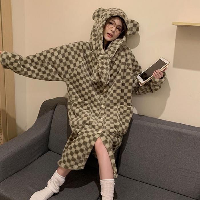 楽天市場】ルームウェア もこもこ パジャマ ヒョウ柄 冬 長袖 ナイト