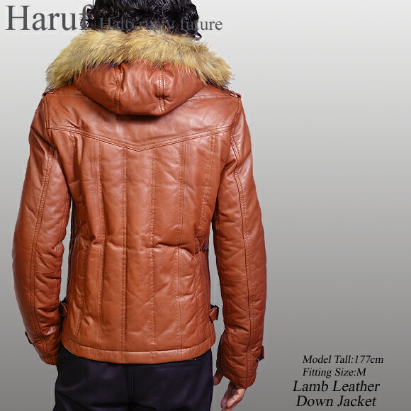 楽天市場】本革ラムレザー ダウンジャケット レザージャケット