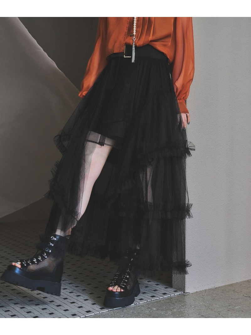 楽天市場】チュールフリルベルトスカート HARE ハレ スカート ロング