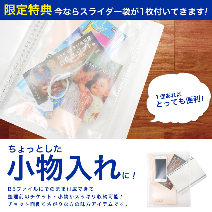 楽天市場】【今だけ！スライダー袋付き！】B5リングバインダー