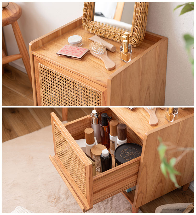 楽天市場】ナイトテーブル おしゃれ サイドテーブル 収納 引き出し