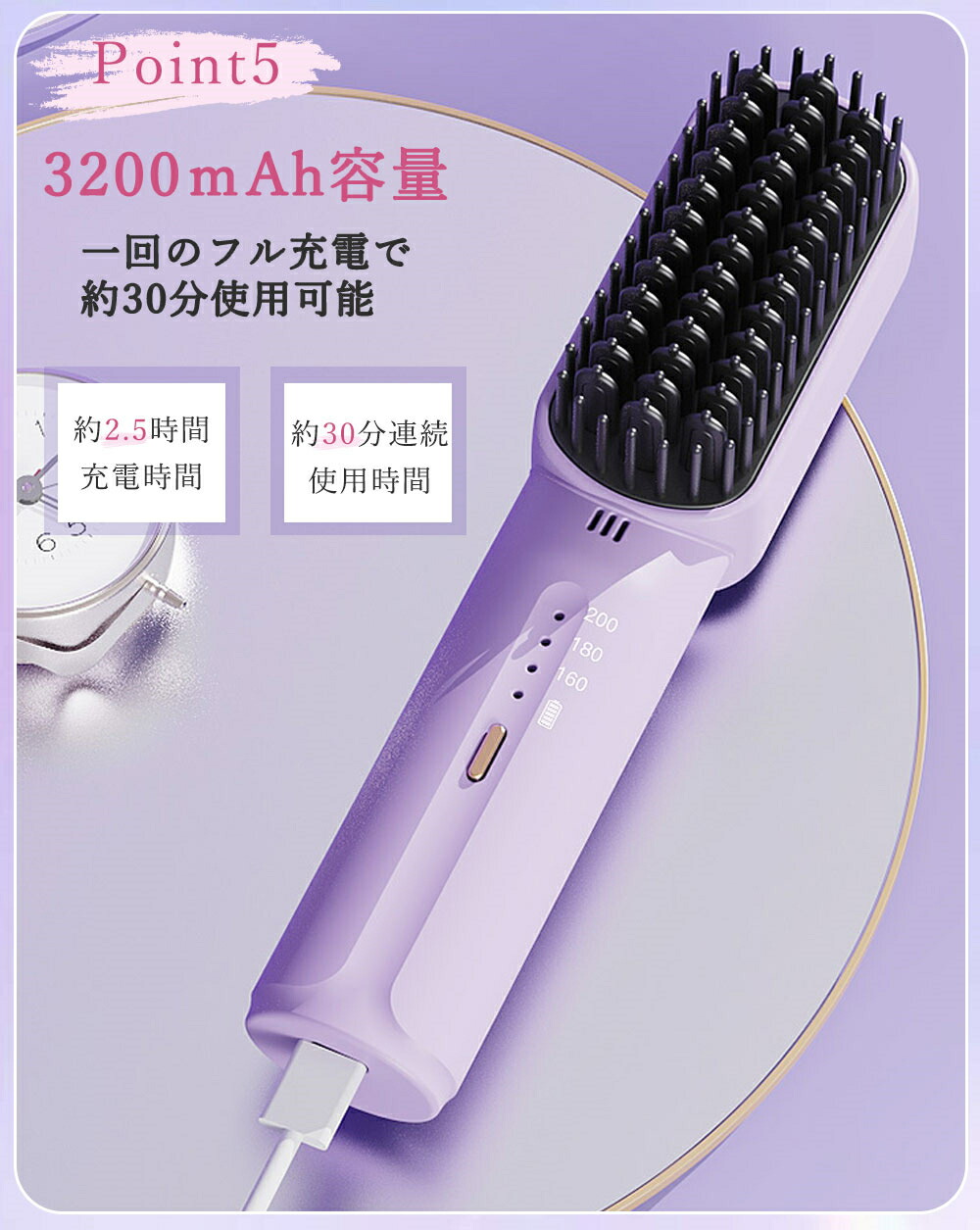 楽天市場】＼10%OFFクーポン／ヒートブラシ コードレス ストレート