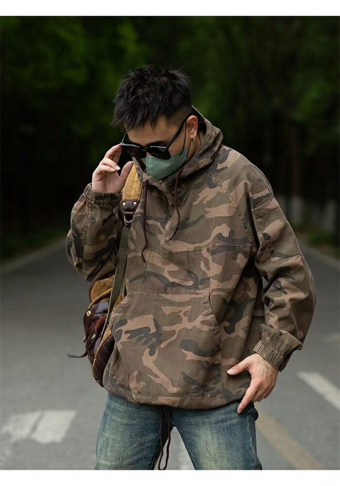 楽天市場】迷彩ジャケット 撥水加工 メンズ 迷彩 上着 プルオーバー 半