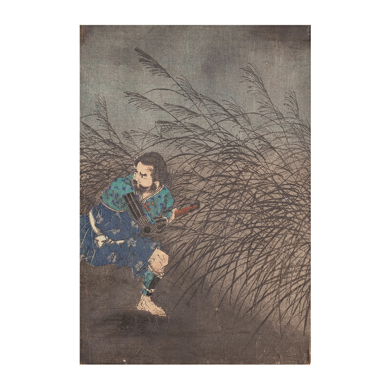 楽天市場】レプリカ浮世絵（3枚絵）月岡芳年「藤原保昌月下弄笛図