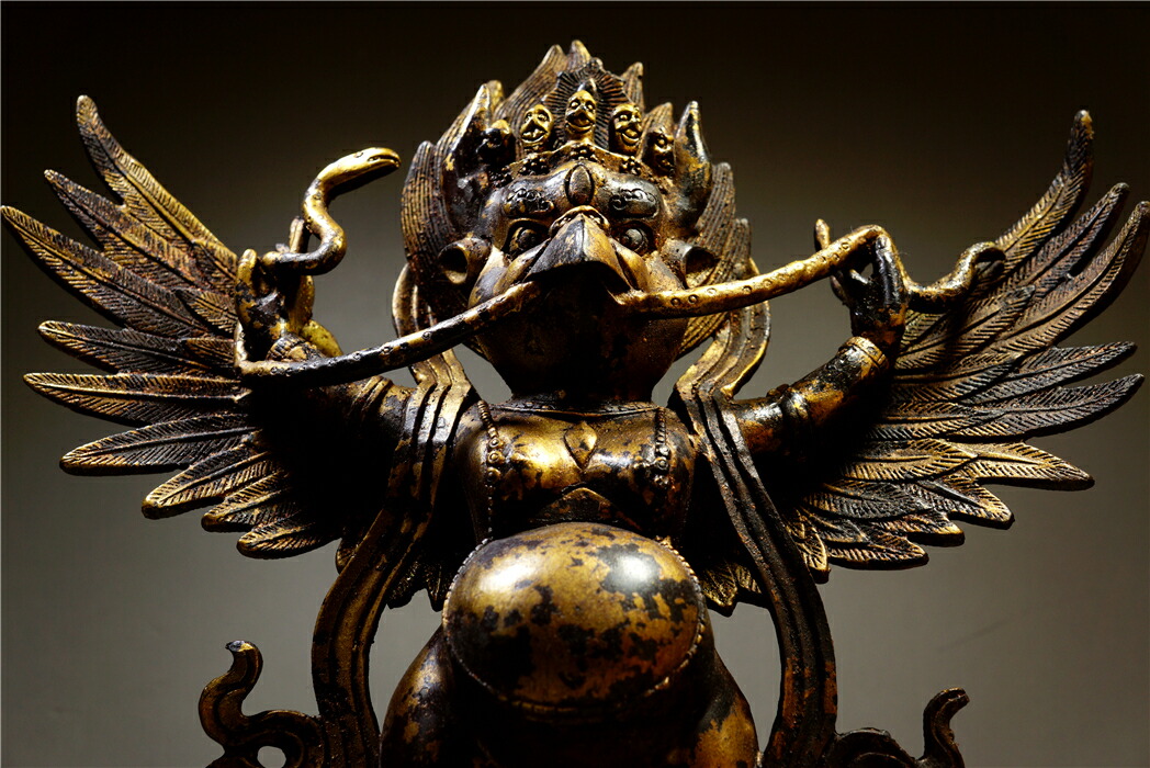 楽天市場】中古 金銅細工 チベット密教 大迫力 迦楼羅天造像高彫 鎮宅