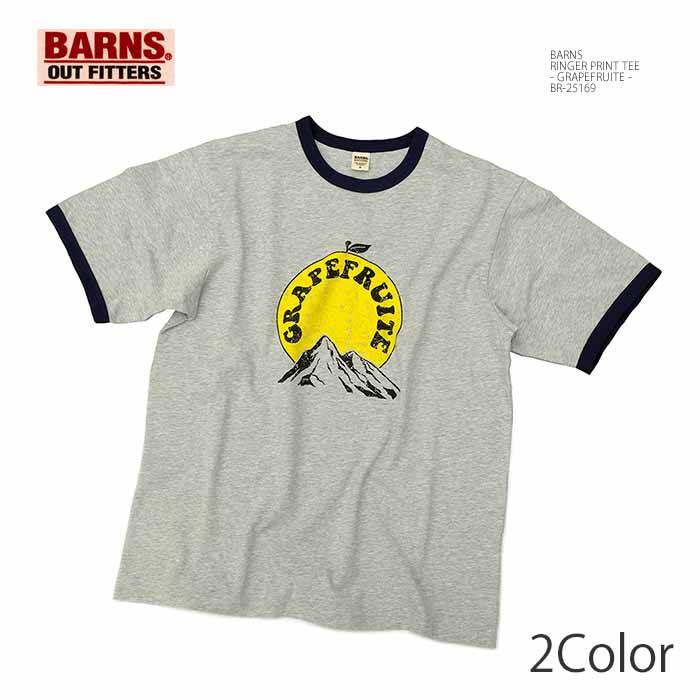 楽天市場】バーンズ BARNS BR-25169 リンガー プリント 半袖 Tシャツ