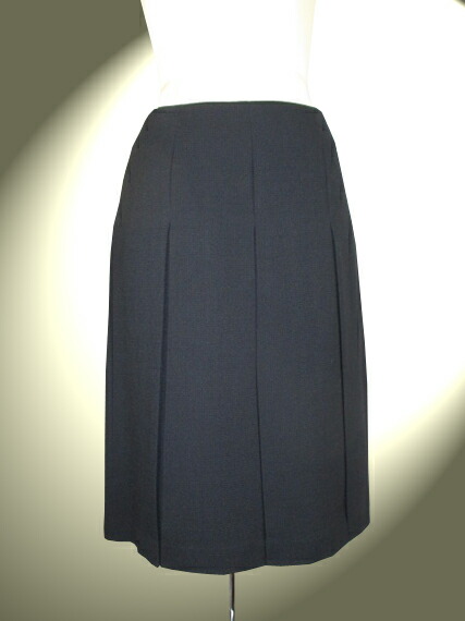 楽天市場】ウール100% スカート 二重織 ボックス プリーツ スカート 紺