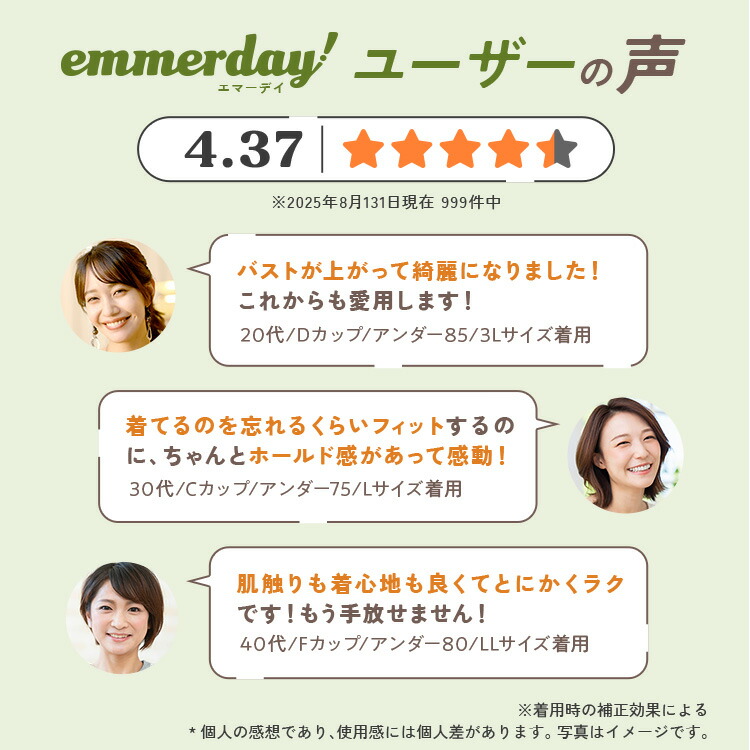 楽天市場】公式 emmerday! エマーデイ 感動シルエット ノンワイヤー