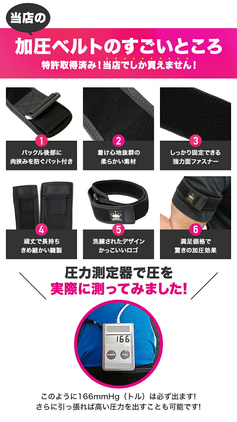 楽天市場】加圧ベルト「正規品」腕用2本のみ トレーニングベルト 加圧